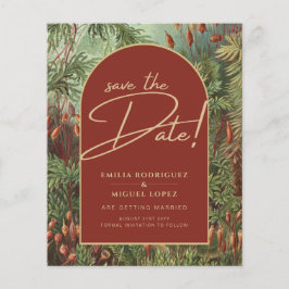 ヴィンテージボタニカルテラコッタ花模様アーチ結婚ズ チラシ