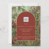 ヴィンテージボタニカルテラコッタ花模様アーチ結婚ズ 招待状 (裏面)