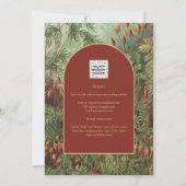 ヴィンテージボタニカルテラコッタ花模様アーチ結婚ズ 招待状 (裏面)