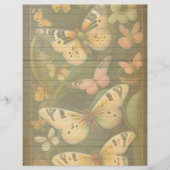 ヴィンテージボタニカルバタフライスクラップブック紙 (正面)