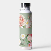 ヴィンテージボタニカルバラパステルグリーン&ピンク ウォーターボトル (右面)