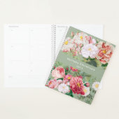 ヴィンテージボタニカルバラパステルグリーン&ピンク プランナー手帳 (ディスプレー)