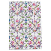 ヴィンテージボタニカルパステルパターン – レトロフローラ ミディアムペーパーバッグ (正面)