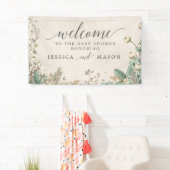 ヴィンテージボタニカルビニールウェルカムバナー 横断幕 (インサイチュ)