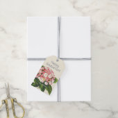 ヴィンテージボタニカルピンクマウンテンローレルフラワー ギフトタグ (より糸付き)