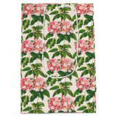 ヴィンテージボタニカルピンクマウンテンローレルフラワー ミディアムペーパーバッグ (裏面)