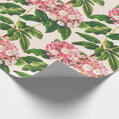 ヴィンテージボタニカルピンクマウンテンローレルフラワー ラッピングペーパー (角)