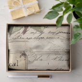 ヴィンテージボタニカルピンクローズ&バタフライエフェメラ 薄葉紙 (ギフト)