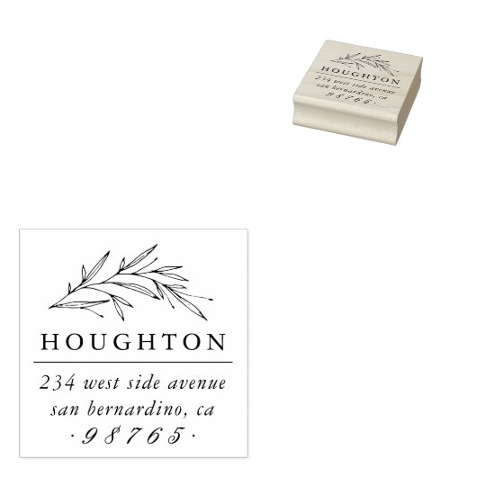 ヴィンテージボタニカルファミリー名&差出人住所 ラバースタンプ (押印)