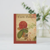 ヴィンテージボタニカルフランスのポストカードシャクナゲ ポストカード (スタンド正面)