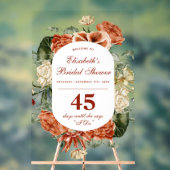 ヴィンテージボタニカルフレームボホブライダルシャワーウェルカム アクリルサイン (ニュートラル)