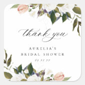 ヴィンテージボタニカルフローラありがとう スクエアシール (正面)