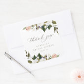 ヴィンテージボタニカルフローラサンキュースクエアステッカー スクエアシール (封筒)