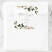 ヴィンテージボタニカルフローラサンキュースクエアステッカー スクエアシール (バッグ)