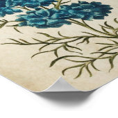 ヴィンテージボタニカルフローラダブルラークスパープリント ポスター (角)