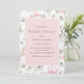 ヴィンテージボタニカルフローラピンクローズブライダルシャワー 招待状 (スタンド正面)
