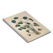 ヴィンテージボタニカルフローラヴィオレットイラストレーション ノートブック (右側)