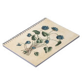 ヴィンテージボタニカルフローラヴィオレットイラストレーション ノートブック (左側)