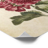 ヴィンテージボタニカルフローラ葵プリント ポスター (角)