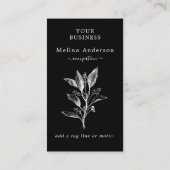 ヴィンテージボタニカルブラック&ホワイトビジネスカード 名刺 (裏面)