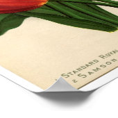 ヴィンテージボタニカルプリント – チューリップ ポスター (角)