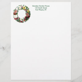 ヴィンテージボタニカルページ – フローラリース レターヘッド