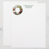 ヴィンテージボタニカルページ – フローラリース レターヘッド (正面/裏面)