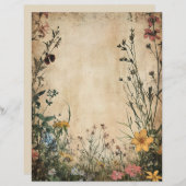 ヴィンテージボタニカルメドウスクラップブック紙エフェメラ (正面/裏面)