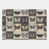 ヴィンテージボタニカルモスコラージハロウィーン ラッピングペーパーシート (正面2)