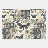 ヴィンテージボタニカルモスコラージハロウィーン ラッピングペーパーシート (正面)