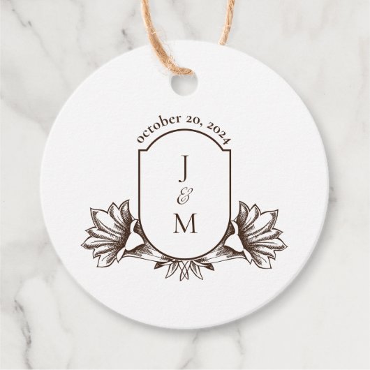 ヴィンテージボタニカルモノグラムクレストクラシックラウンド フェイバータグ (正面)