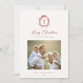 ヴィンテージボタニカルモノグラムフォトホリデーカード シーズンカード (正面)