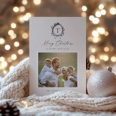 ヴィンテージボタニカルモノグラムフォトホリデーカード シーズンカード