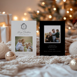 ヴィンテージボタニカルモノグラムフォトホリデーカード シーズンカード