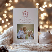 ヴィンテージボタニカルモノグラムフォトホリデーカード シーズンカード