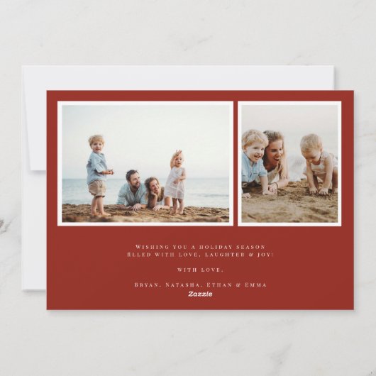 ヴィンテージボタニカルモノグラム3フォトホリデーカード シーズンカード (裏面)