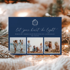 ヴィンテージボタニカルモノグラム3フォトホリデーカード シーズンカード