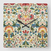 ヴィンテージボタニカルモリスデザイン時計 スクエア壁時計 (正面)
