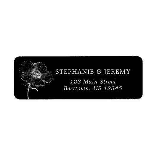 ヴィンテージボタニカルラインアート住所 シール (正面)