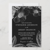 ヴィンテージボタニカルラインアート招待状 招待状 (正面)