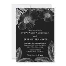 ヴィンテージボタニカルラインアート招待状