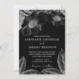 ヴィンテージボタニカルラインアート招待状 招待状