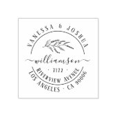 ヴィンテージボタニカルラベンダーカップル差出人住所 ラバースタンプ (インプリント)