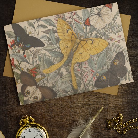 ヴィンテージボタニカルルナモスバタフライデクページ 薄葉紙