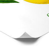 ヴィンテージボタニカルレモンイラストレーション ポスター (角)