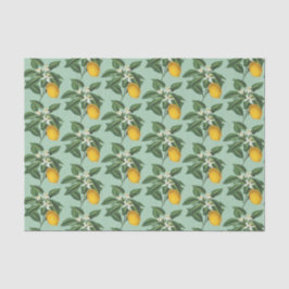 ヴィンテージボタニカルレモンフルーツブロッサムセージグリーン 薄葉紙