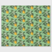 ヴィンテージボタニカルレモンフルーツブロッサムセージ ラッピングペーパー (フラット)