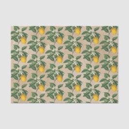 ヴィンテージボタニカルレモンフルーツブロッサムベージュクラフト 薄葉紙