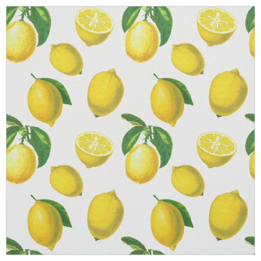 ヴィンテージボタニカルレモンプリント ファブリック (見本)