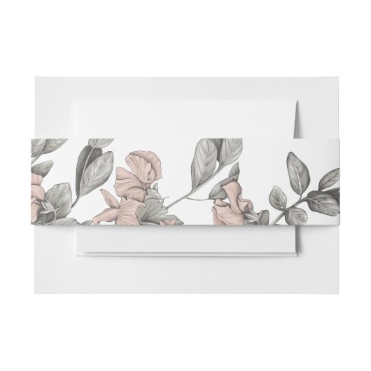 ヴィンテージボタニカルロマンチックスイートピー 招待状ベリーバンド (正面例)